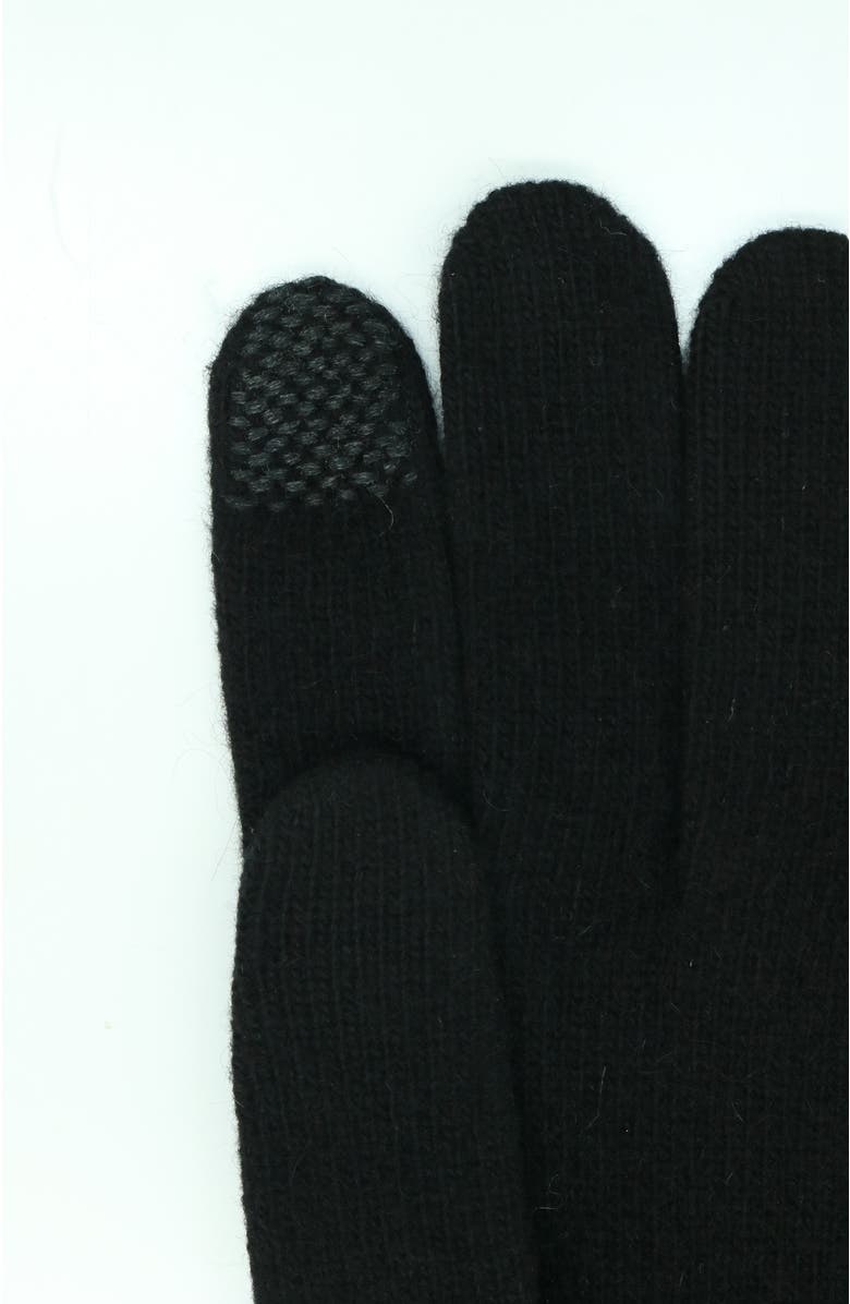 Portolano Cashmere men's tech gloves, Alternate, color, Black