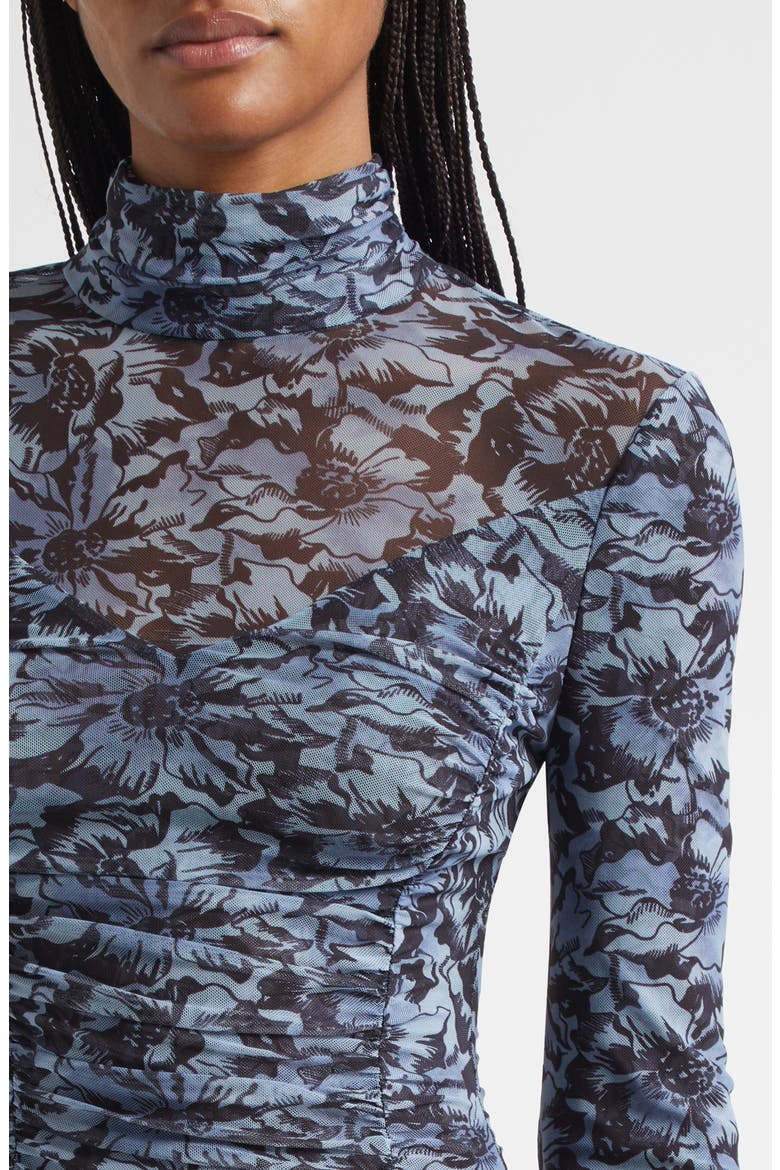 Lucy Graphic Cosmos Mock Neck Mesh Top, Alternate, color, IRIS CLOUD/ BLACK