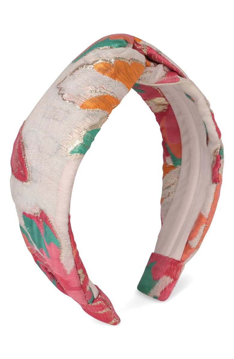 Autumn Adeigbo Metallic Brocade Headband, Main, color, 