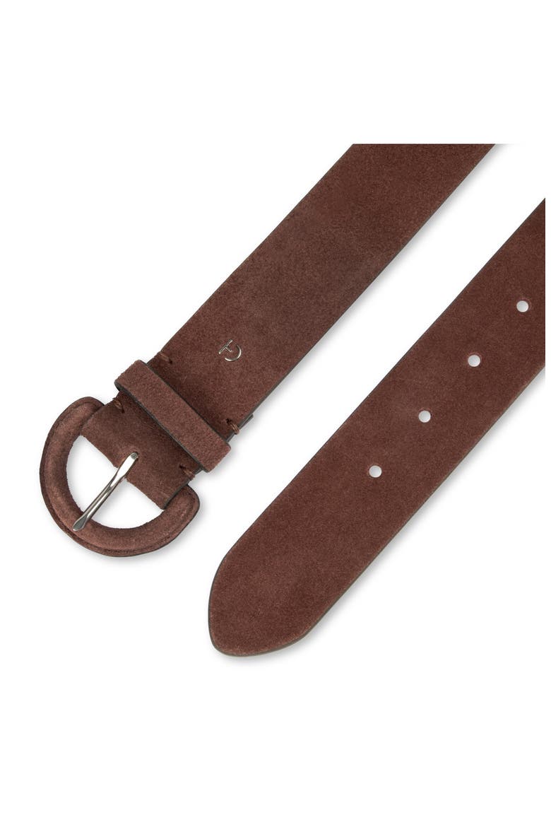 Covered Buckle Suede Belt, Alternate, color, BROWN