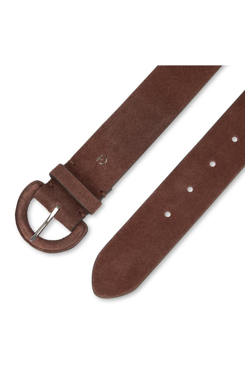 Cole Haan Covered Buckle Suede Belt, Alternate, color, Brown