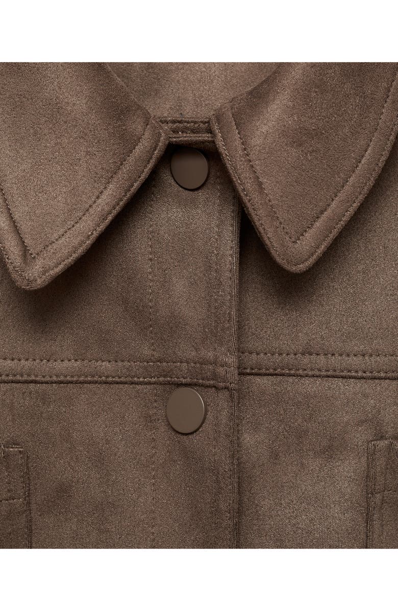 MANGO Faux Suede Jacket, Alternate, color, Light/ Pastel Brown