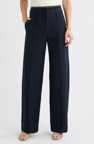 Vince Rib Waistband Wide Leg Pants