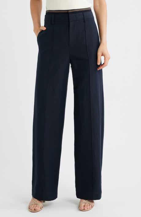 Vince Rib Waistband Wide Leg Pants