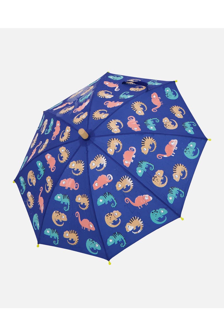 Boy Color-Changing Animal Umbrella, Alternate, color, Blue Chameleon Print