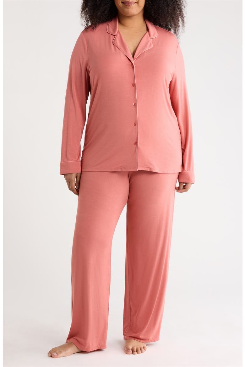 Moonlight Eco Knit Pajamas, Main, color, PINK CEDAR