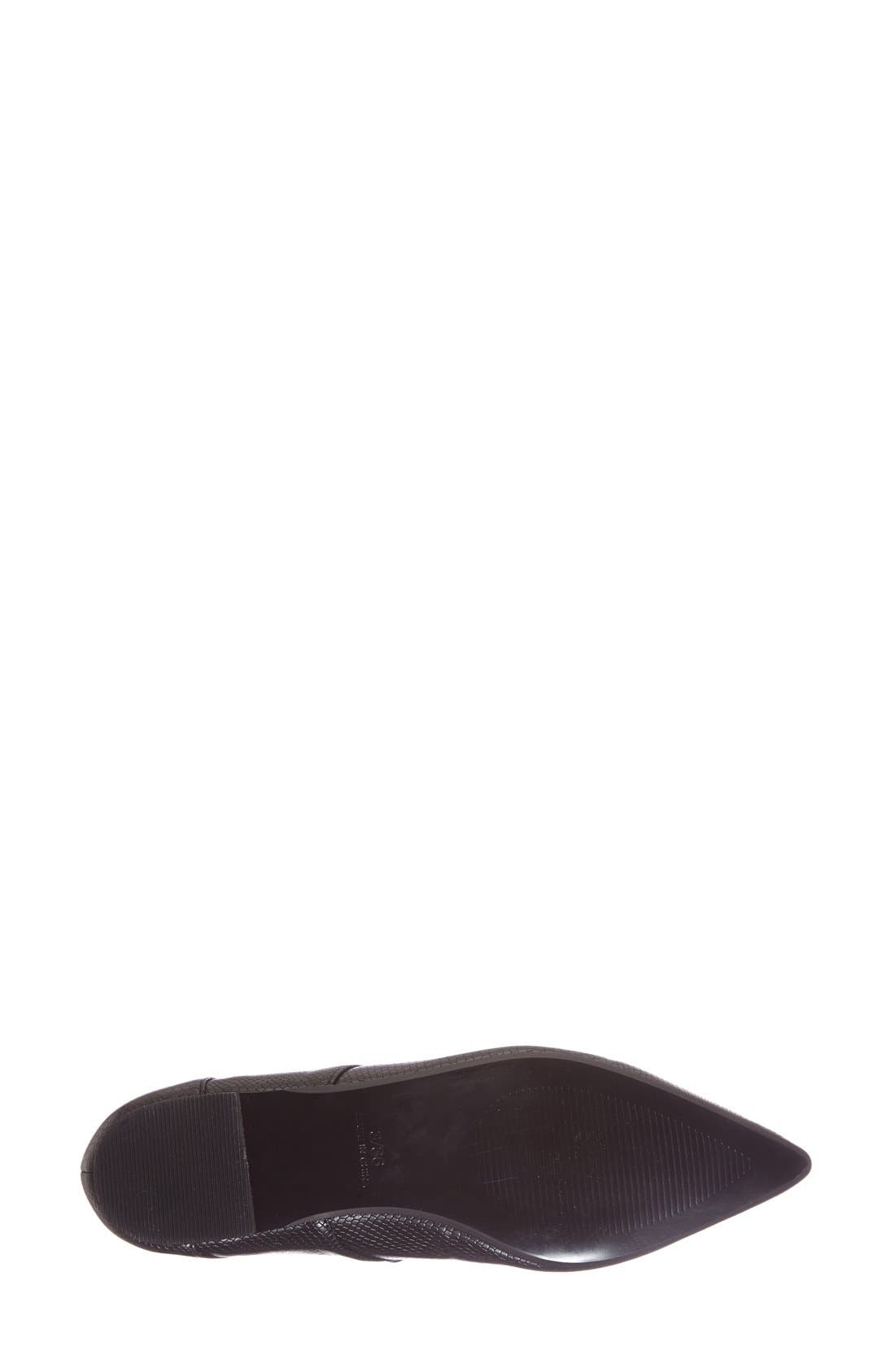 'Fickle' Pointy Toe Ghillie Flat, Alternate, color, BLACK
