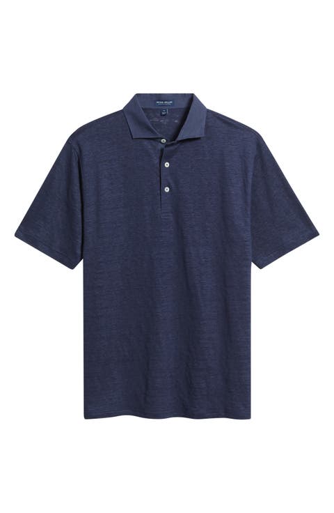 Asinto Tailored Fit Slub Linen Polo