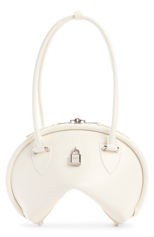 Acne Studios Small Bowlina Leather Shoulder Bag In White