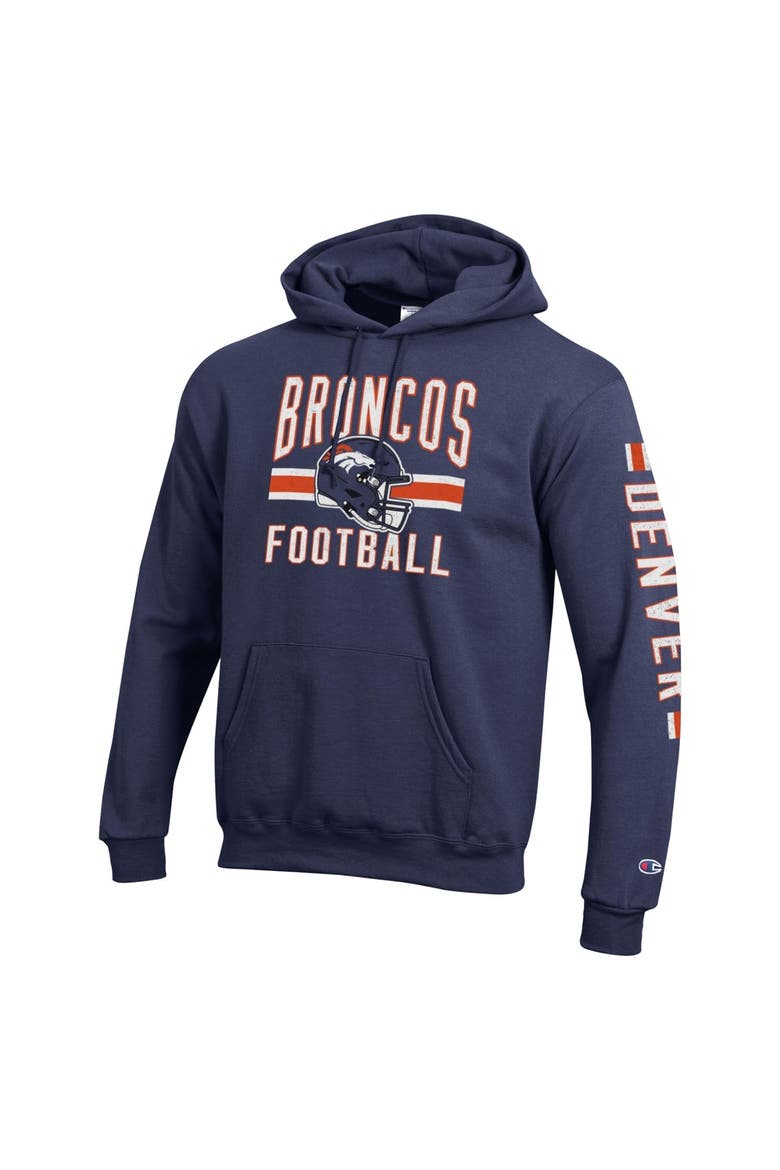 Men's Champion  Navy Denver Broncos Powerblend Hoodie, Alternate, color, Navy