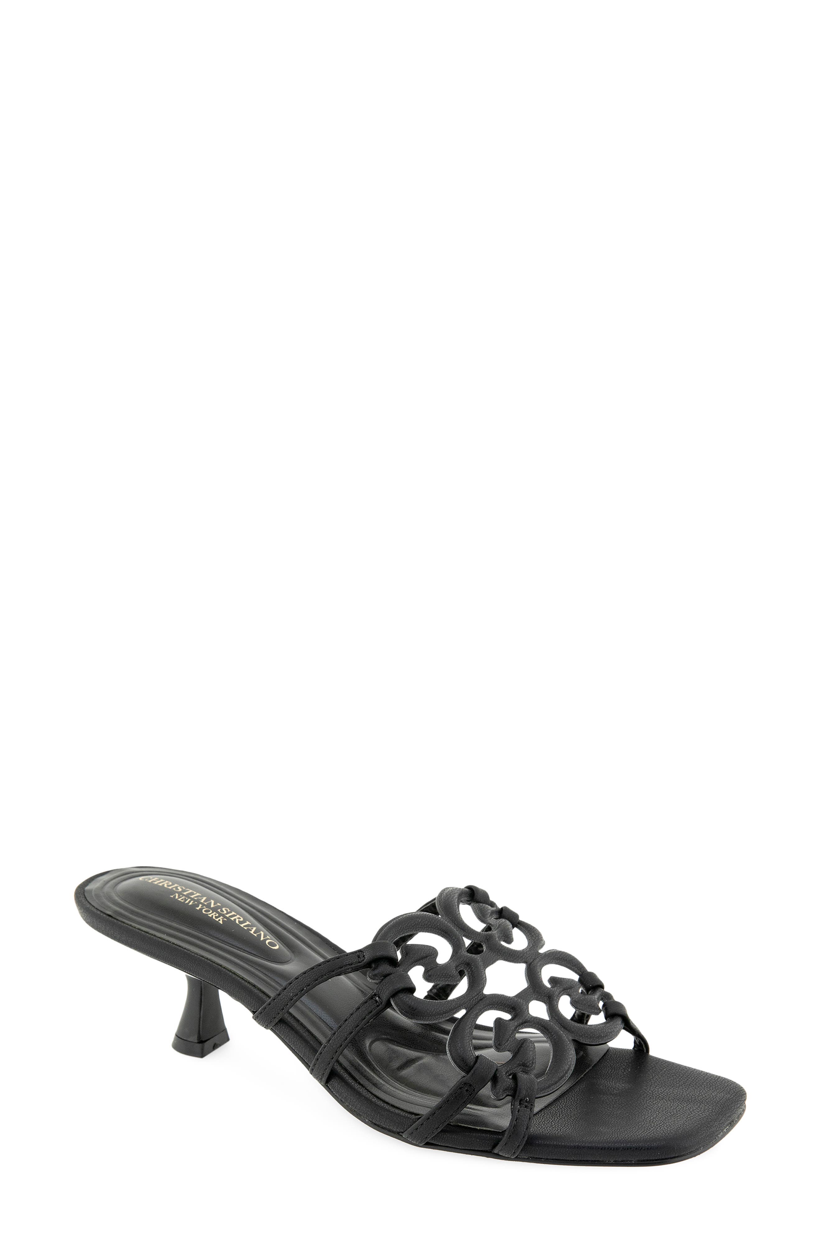 Christian Siriano Ixla Kitten Heel Sandal, Main, color, Black