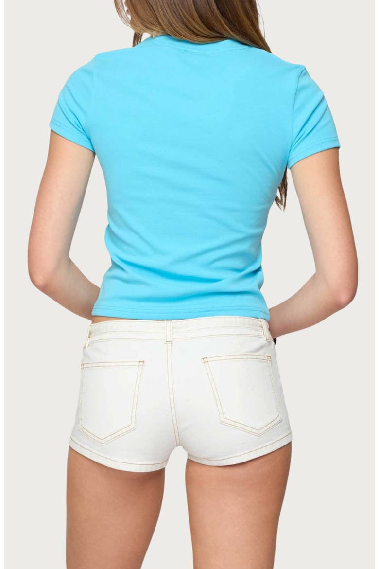 Daylily Stretch Cotton Graphic Baby Tee, Alternate, color, TURQUOISE