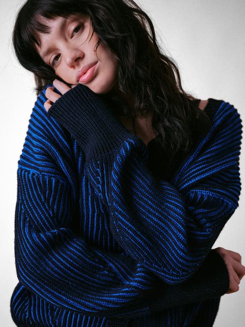 Cape Cove Aster Italian Merino Cardigan In Blue