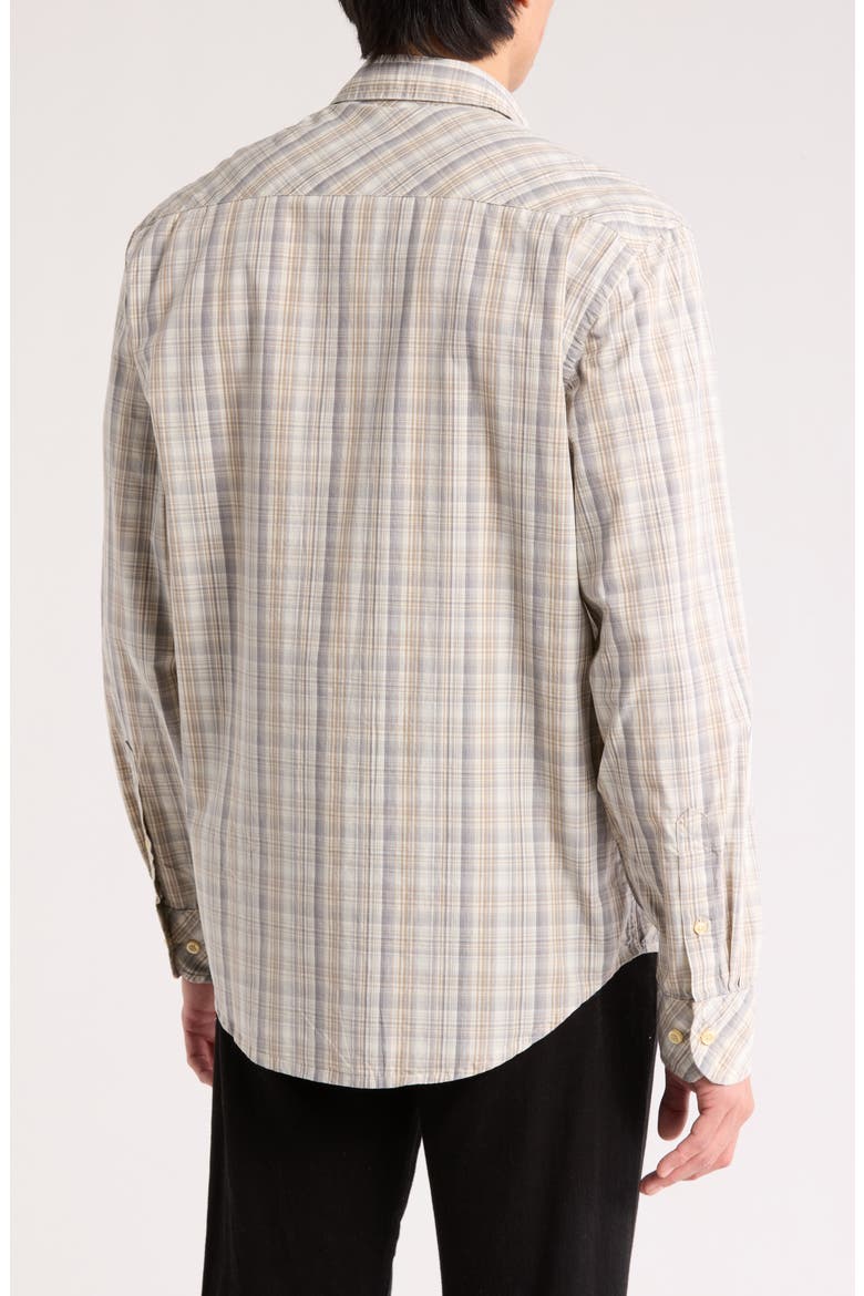 Franc Plaid Cotton Button Up Shirt, Alternate, color, GREY