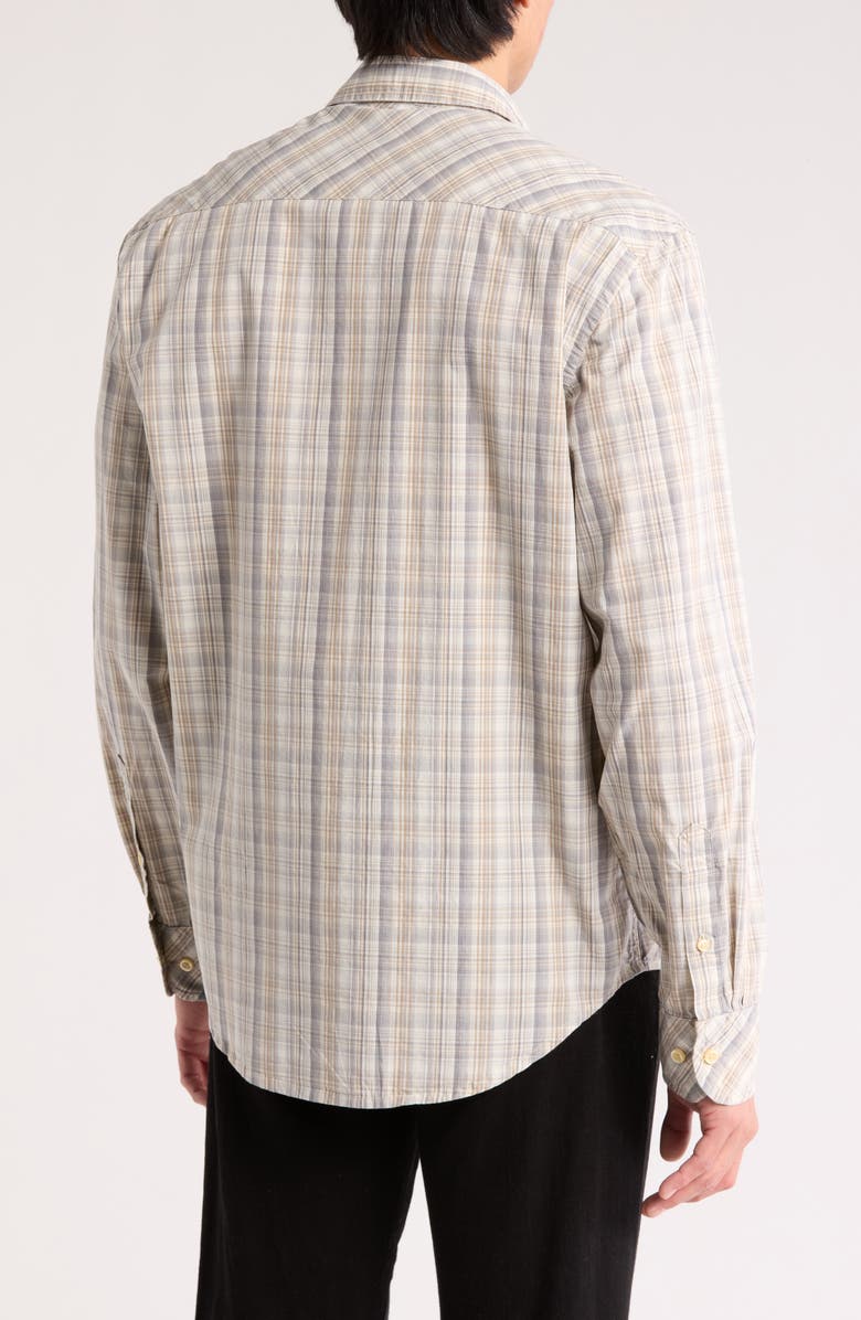 James Campbell Franc Plaid Cotton Button Up Shirt, Alternate, color, Grey