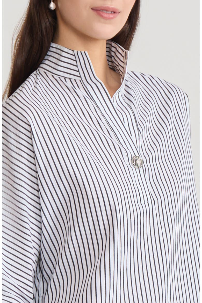 Pinstripe Dolman Sleeve Cotton Blouse, Alternate, color, Black/White