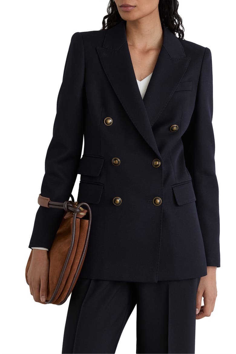 Lauryn Double Breasted Blazer, Main, color, NAVY