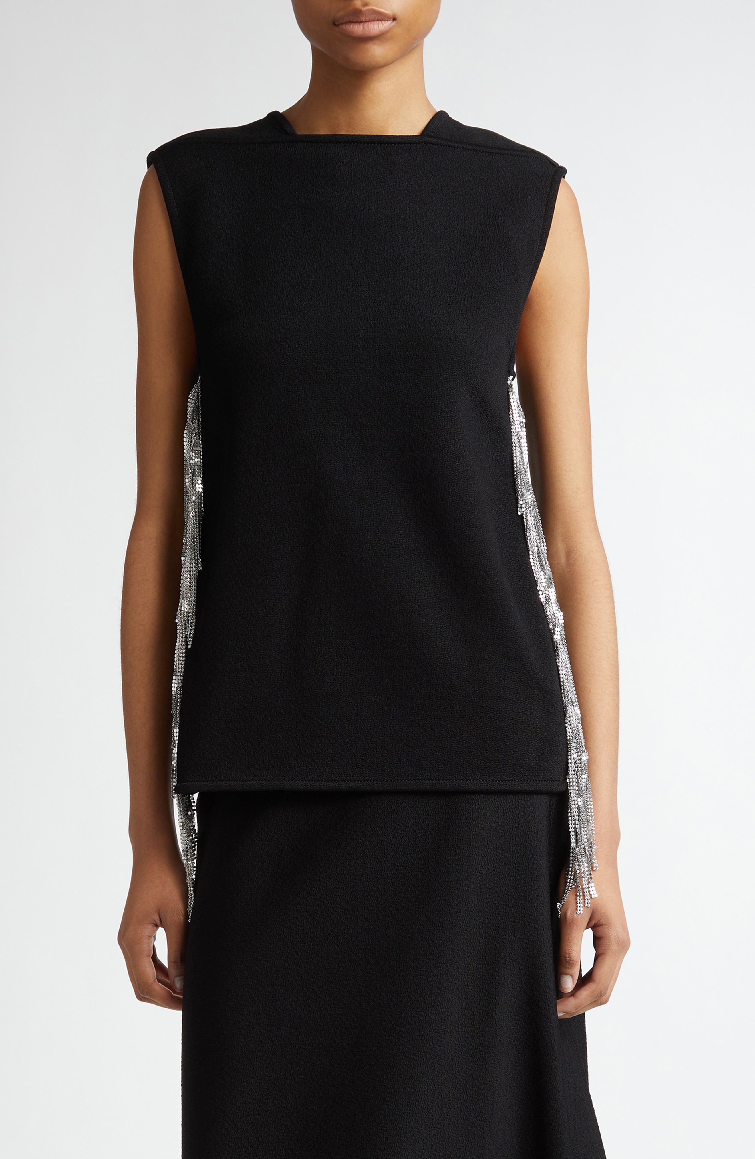 Jil Sander Fringe Embellished Sleeveless Top