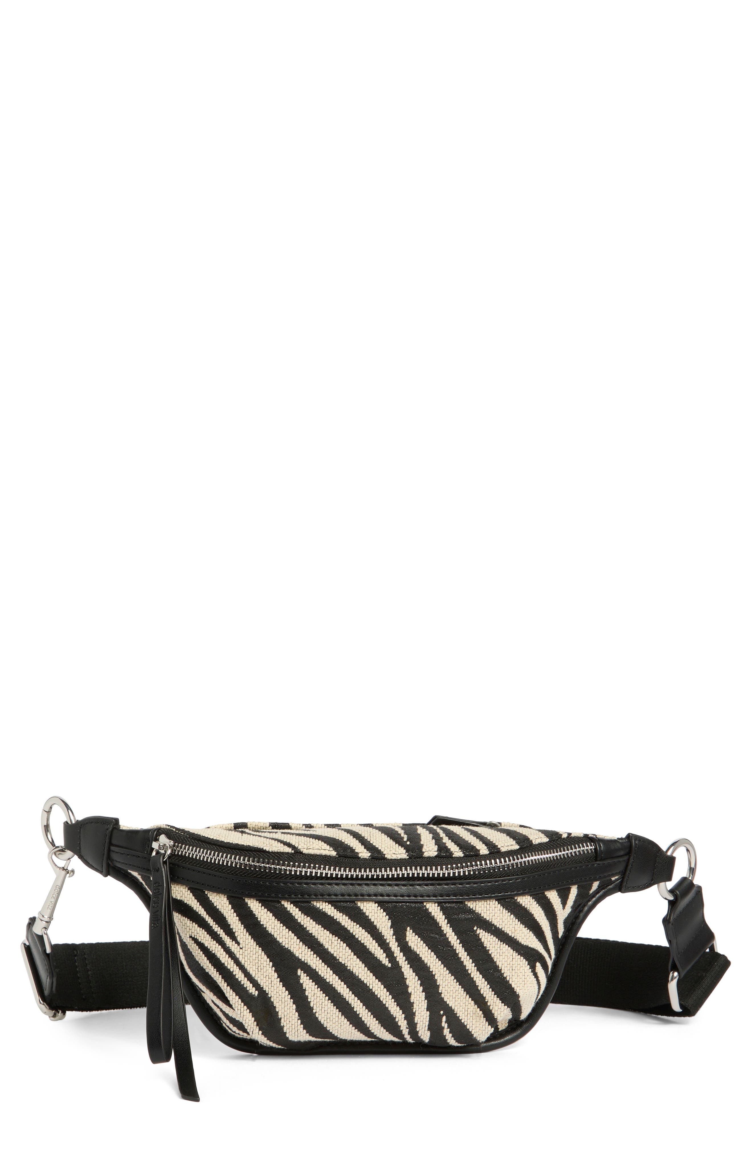 Fabric Belt Bag, Main, color, BLACK