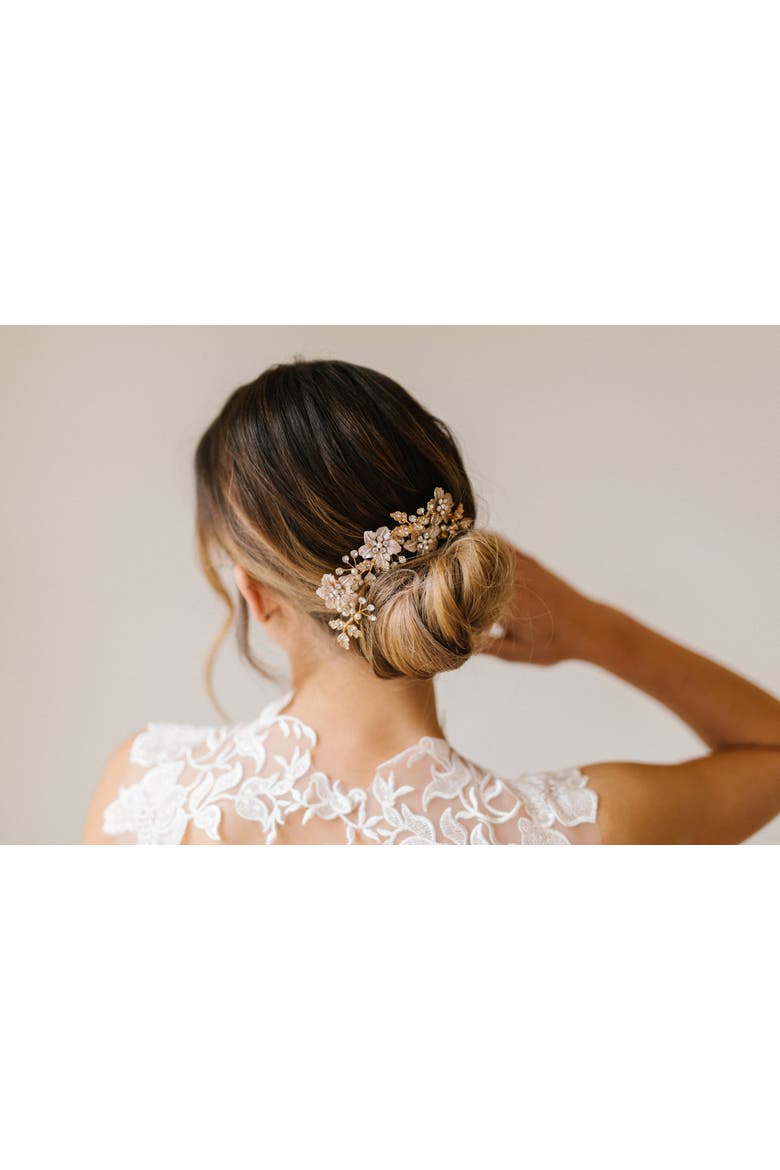 Coco Bridal Comb, Alternate, color, Gold