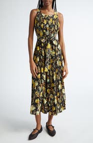 Ulla Johnson Annabeth Pleated Button Front Silk Maxi Dress