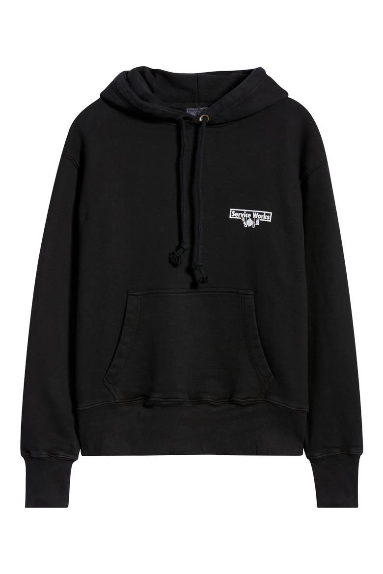 Logo Graphic Organic Cotton French Terry Hoodie, Alternate, color, BLACK
