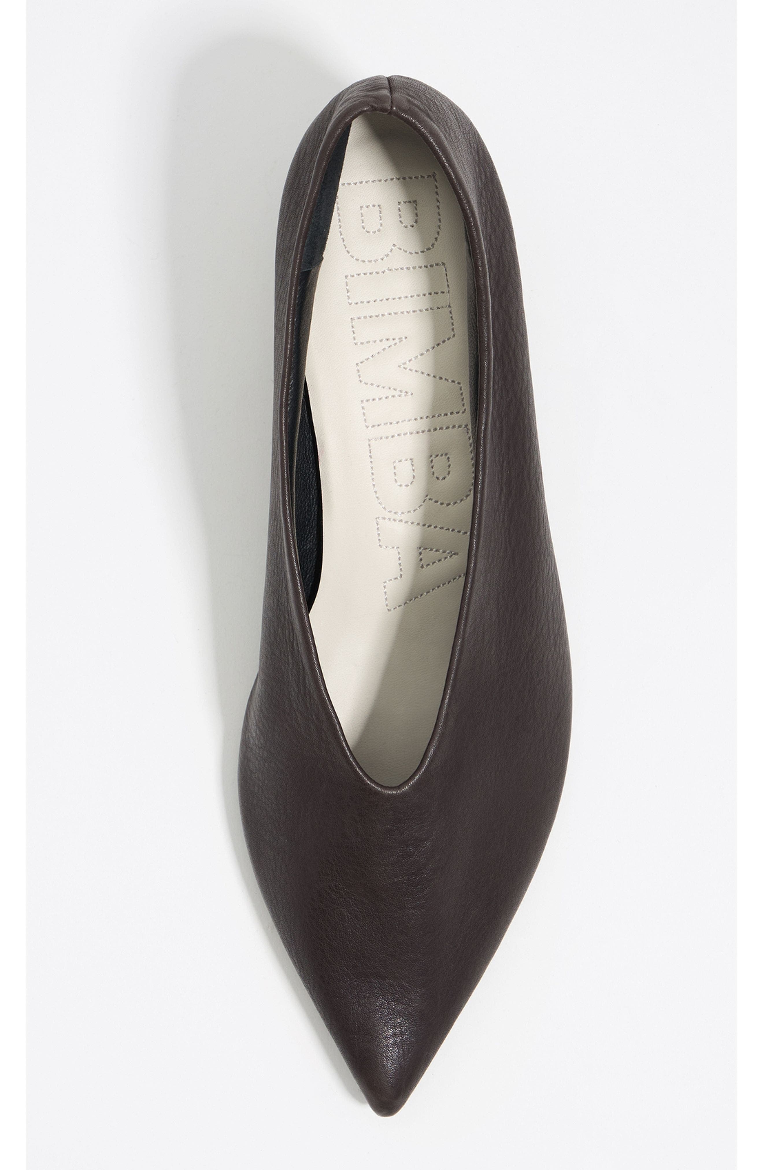 Leather Medium Heel Court Shoe, Alternate, color, MOKA