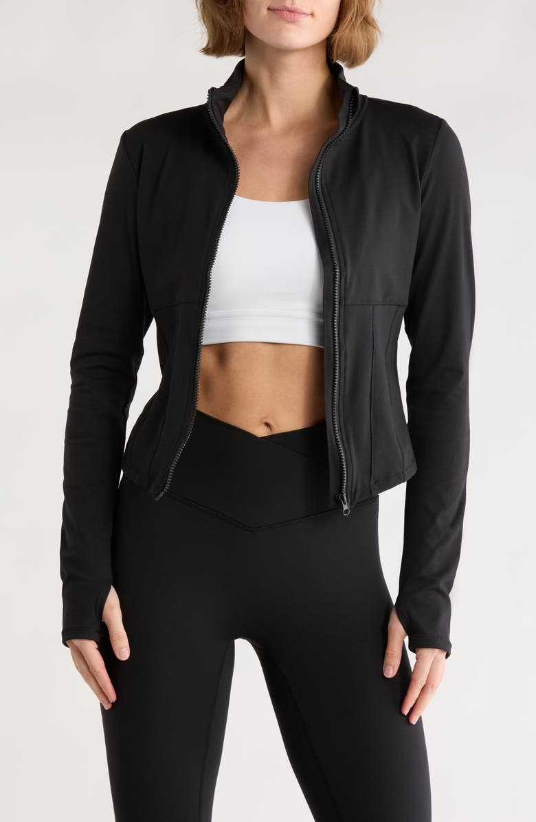 YOGALICIOUS Lux Victorian Meet & Greet Jacket, Main, color, Black