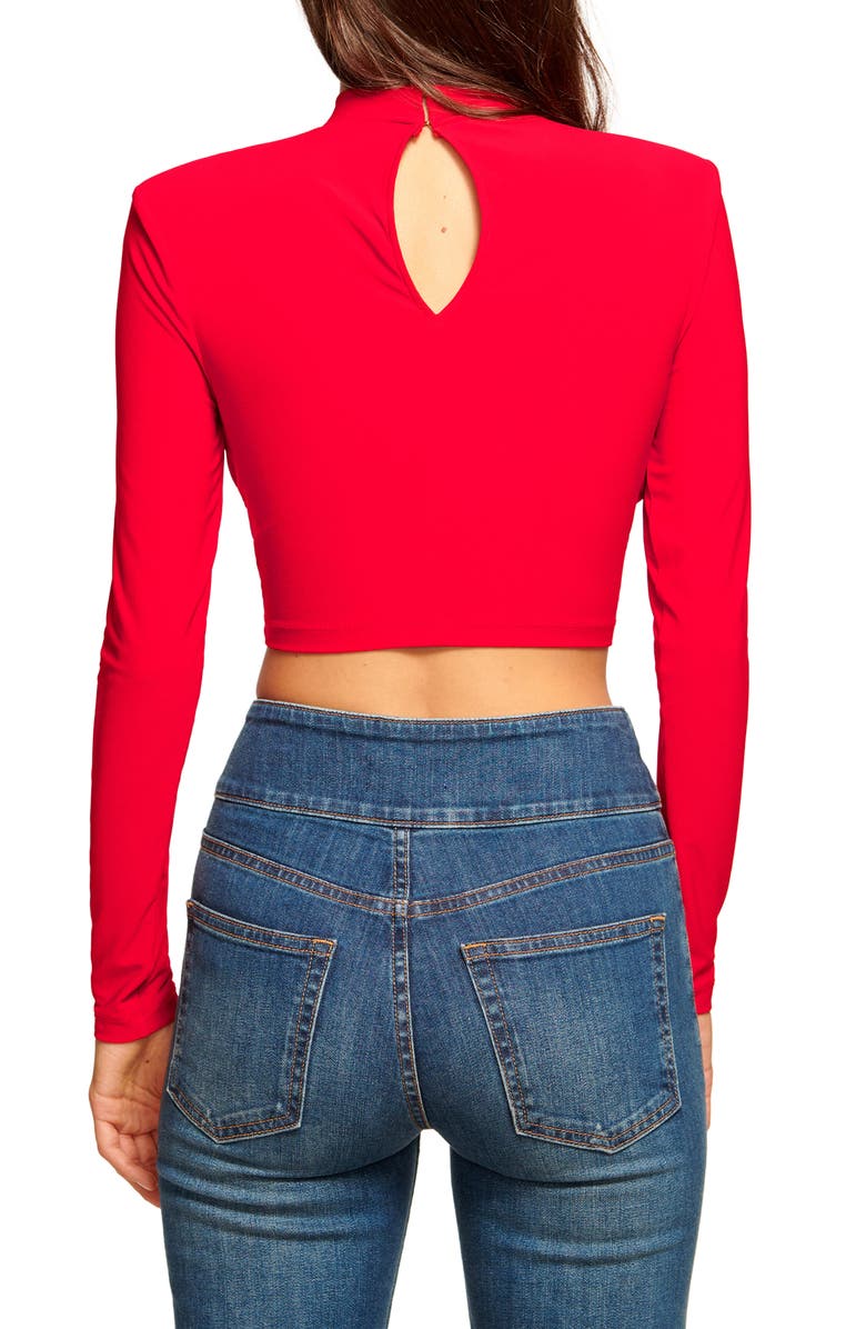 Ramy Brook Jolie Ruched Mock Neck Crop Top, Alternate, color, 