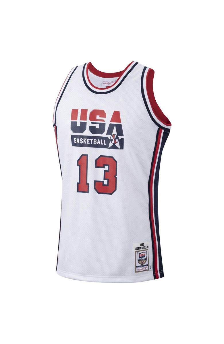 Mitchell & Ness Men's Mitchell & Ness Chris Mullin White USA Basketball 1992 Authentic Jersey, Alternate, color, 