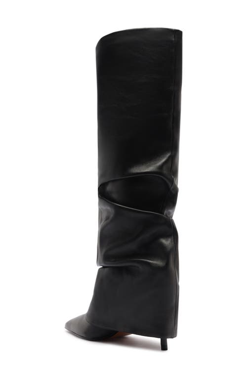 Schutz Mikki Up Cloak Pointed Toe Knee High Boot In Black