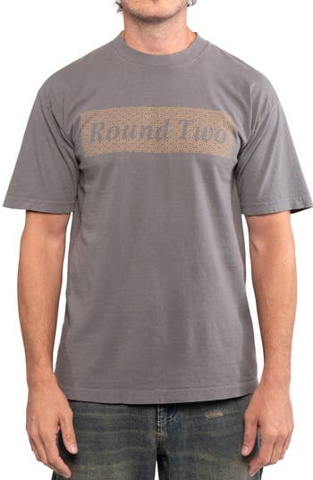 Shop Round Two Stitch Logo T-shirt In Charcoal