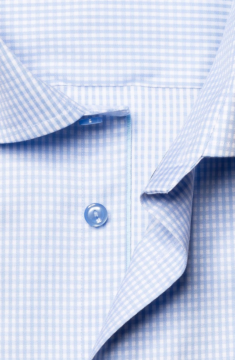 Eton Contemporary Fit Check Dress Shirt, Alternate, color, Light/ Pastel Blue