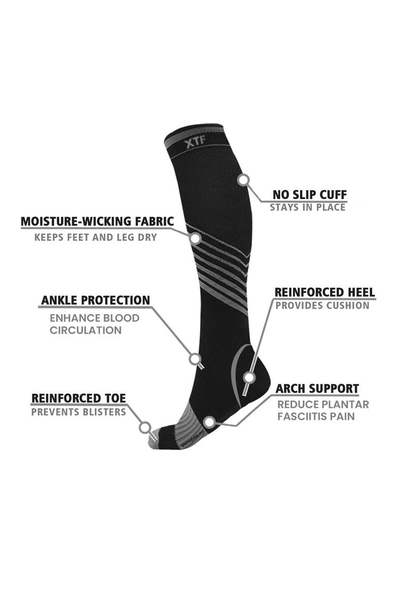 Assorted 6-Pack Ultra Performance Athletic Compression Socks, Alternate, color, BLACK
