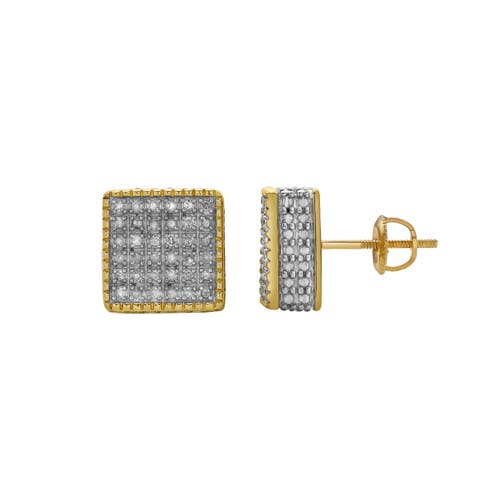 Luvmyjewelry Borboleta 10k Yellow Gold Diamond Unisex Earrings In 10k Yellow Gold