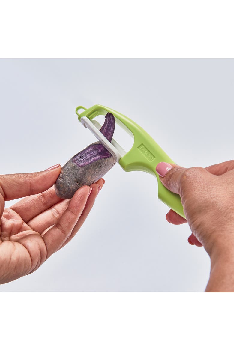 Advanced Ceramic Vertical Double Edge Blade Vegetable Peeler, Alternate, color, Green