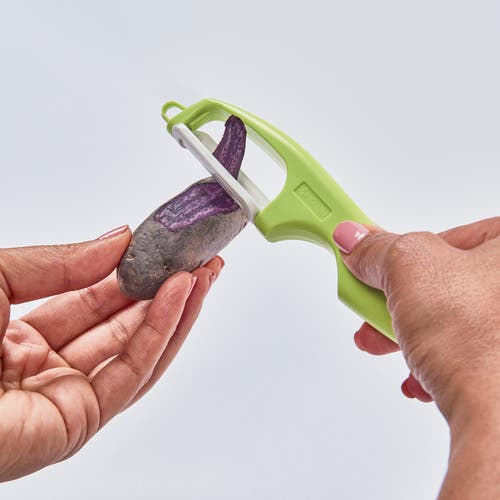 Kyocera Advanced Ceramic Vertical Double Edge Blade Vegetable Peeler In Green