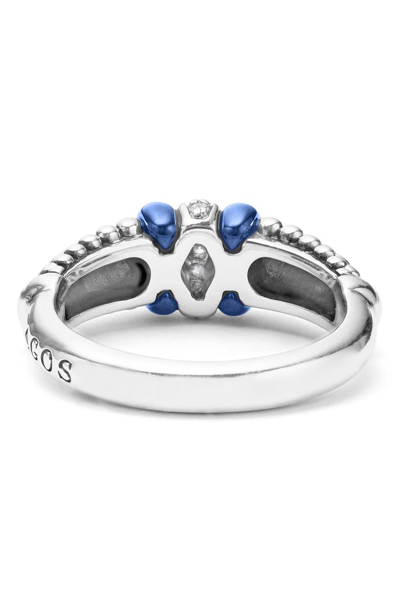 LAGOS Blue Caviar Diamond Link Ring, Alternate, color, Ultramarine