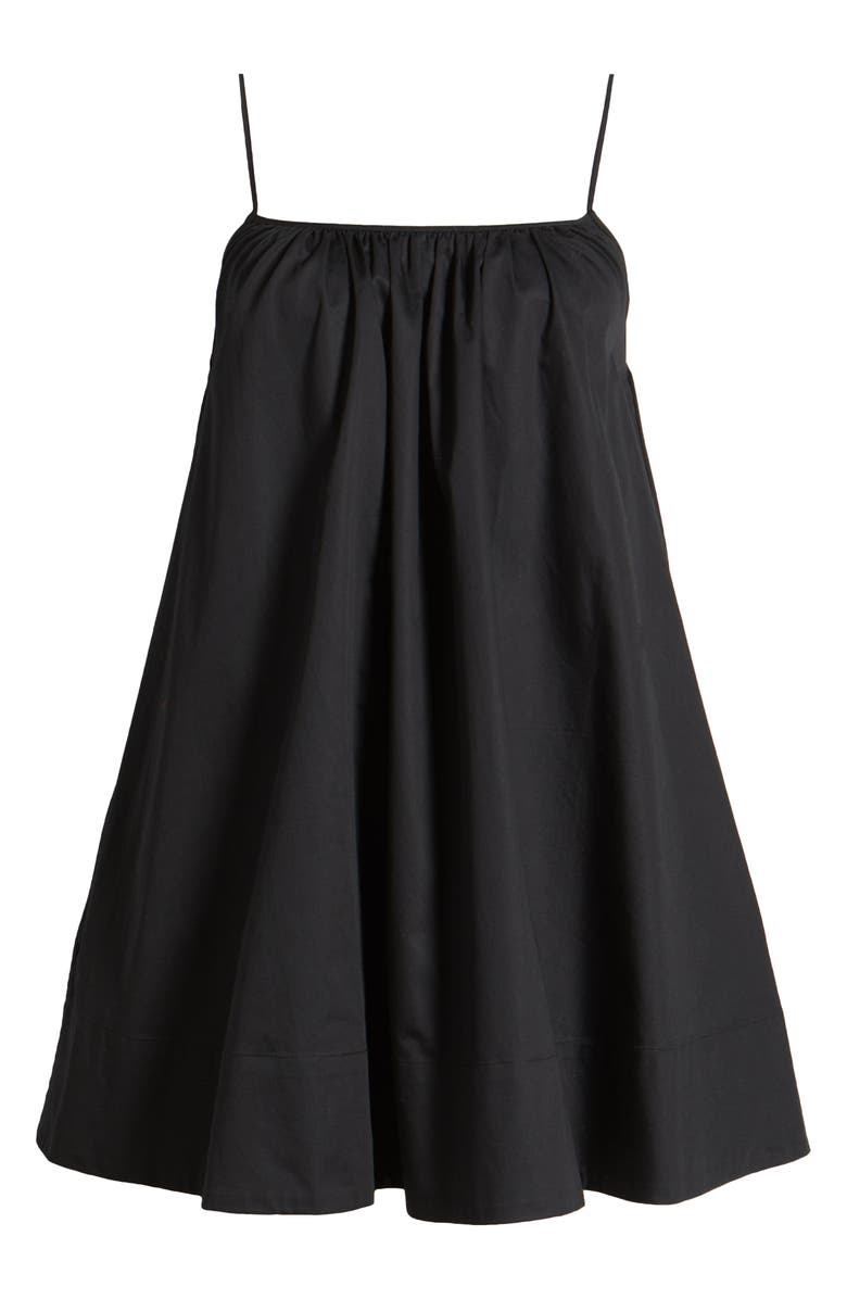 Solid & Striped Lindsay Cotton Poplin Babydoll Minidress, Alternate, color, Noir