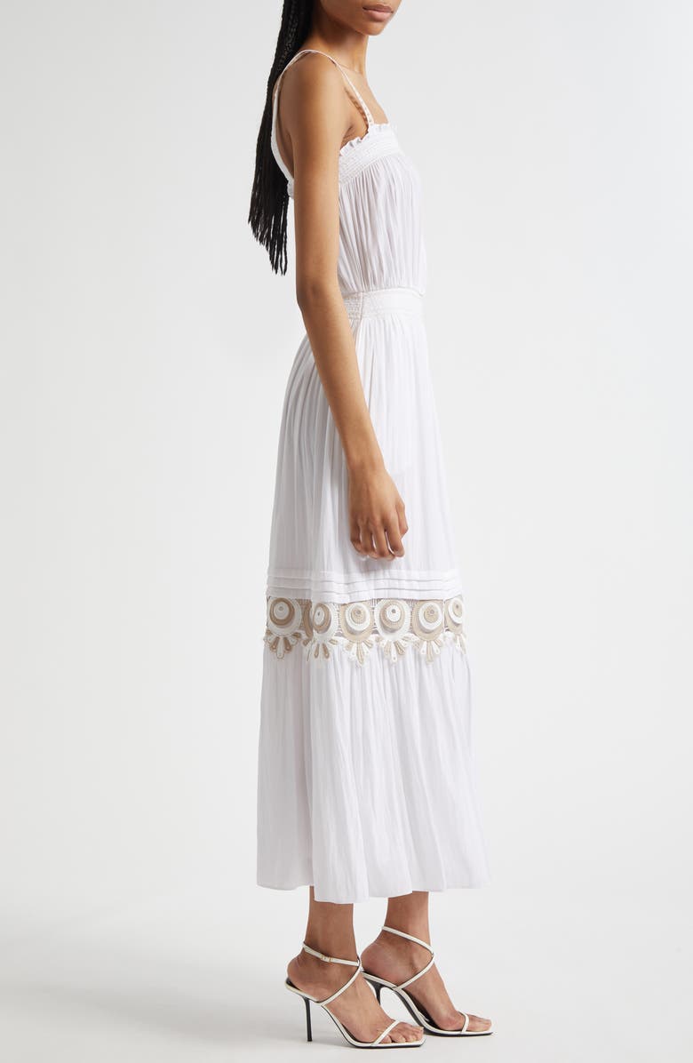 Ramy Brook Catalina Smocked Trim Maxi Sundress, Alternate, color, Ivory