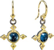 Armenta Blue Topaz Cross Drop Earrings