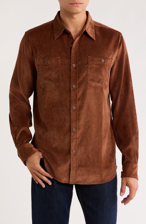 Comfort Stretch Corduroy Button-Up Shirt