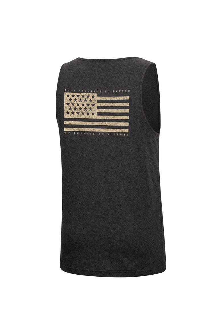 Men's Colosseum Heathered Black Texas A&M Aggies Military Appreciation OHT Transport Tank Top, Alternate, color, Heather Black
