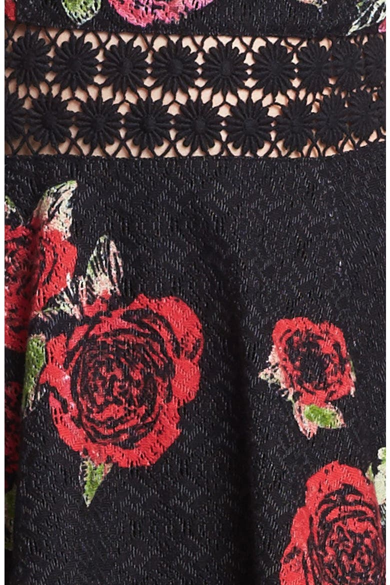 Floral Print Dress, Alternate, color, BLACK COMBO