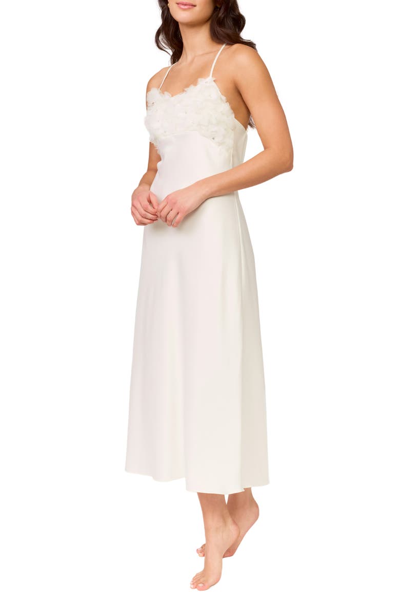 Haven 3D Organza Charmeuse Nightgown, Main, color, IVORY