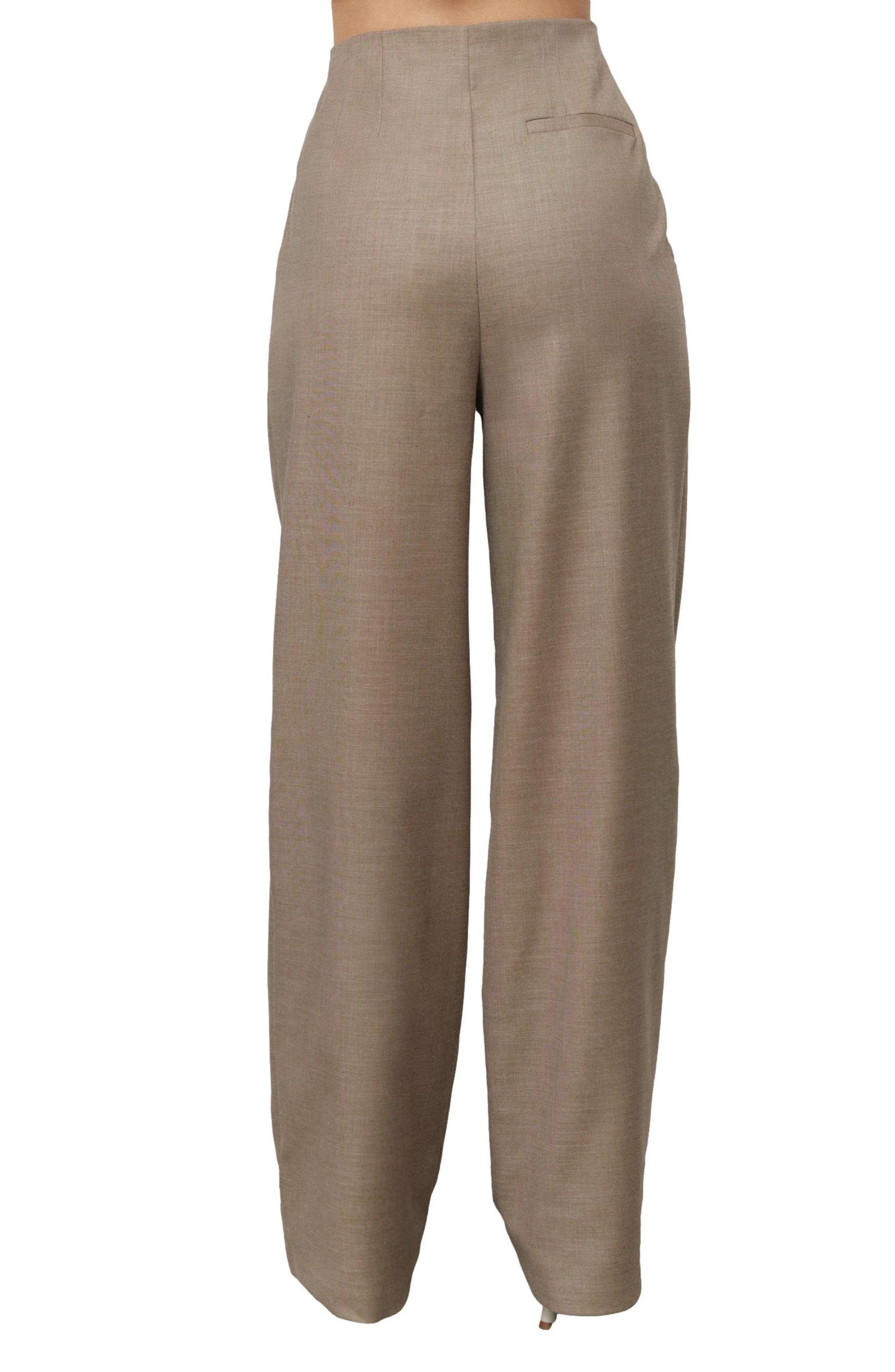 Cross Hatch Pleated Straight Leg Pants - image 2