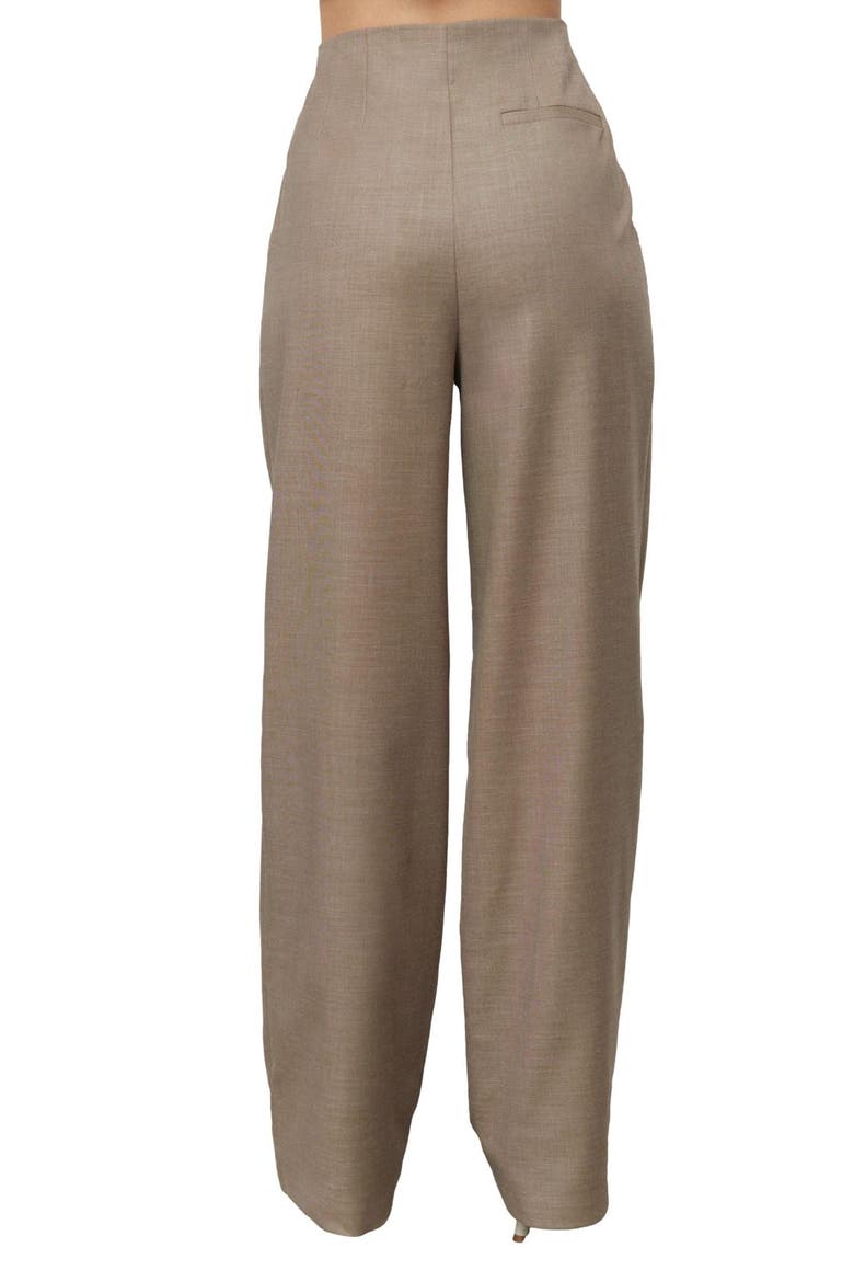 Cross Hatch Pleated Straight Leg Pants, Alternate, color, NEUTRAL