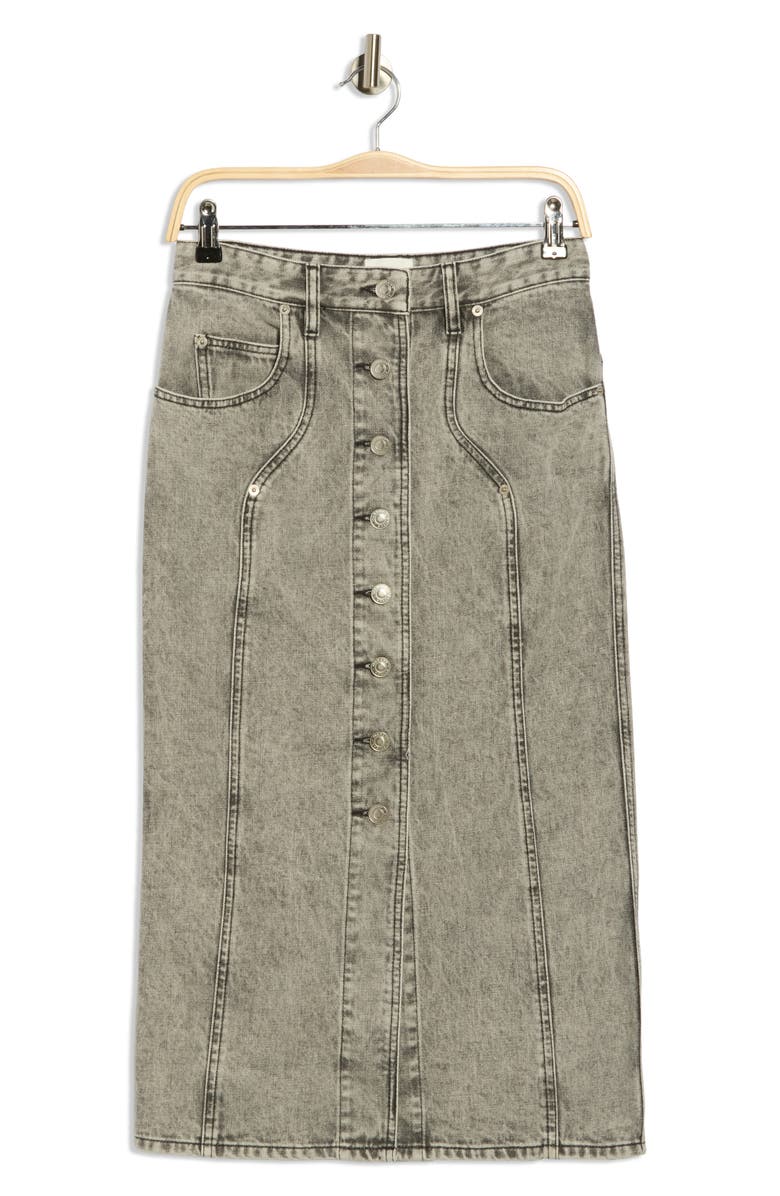 Isabel Marant Étoile Vandy Button Front Denim Skirt, Alternate, color, Light Grey