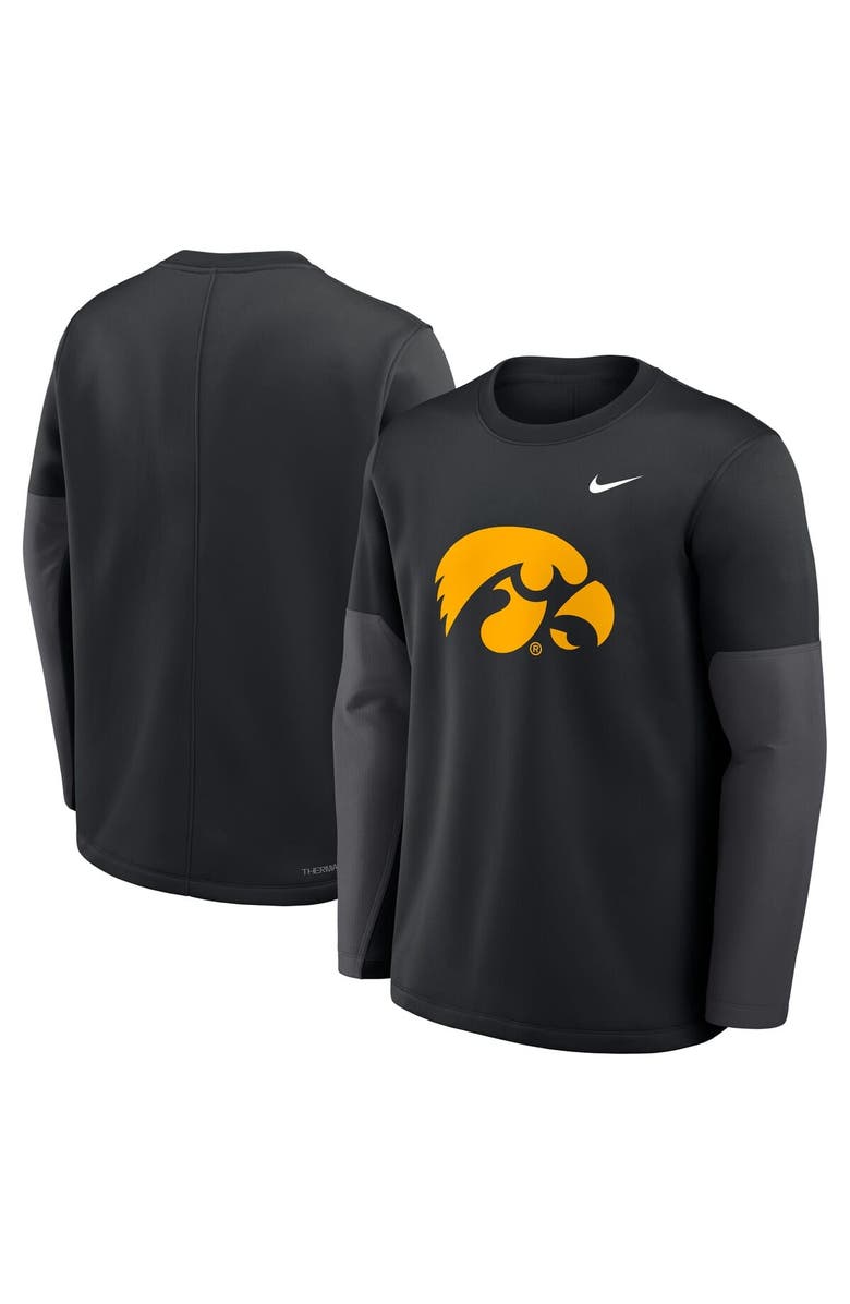 Nike Men's Nike Black Iowa Hawkeyes 2025 Sideline Coach Performance Long Sleeve T-Shirt, Alternate, color, Black