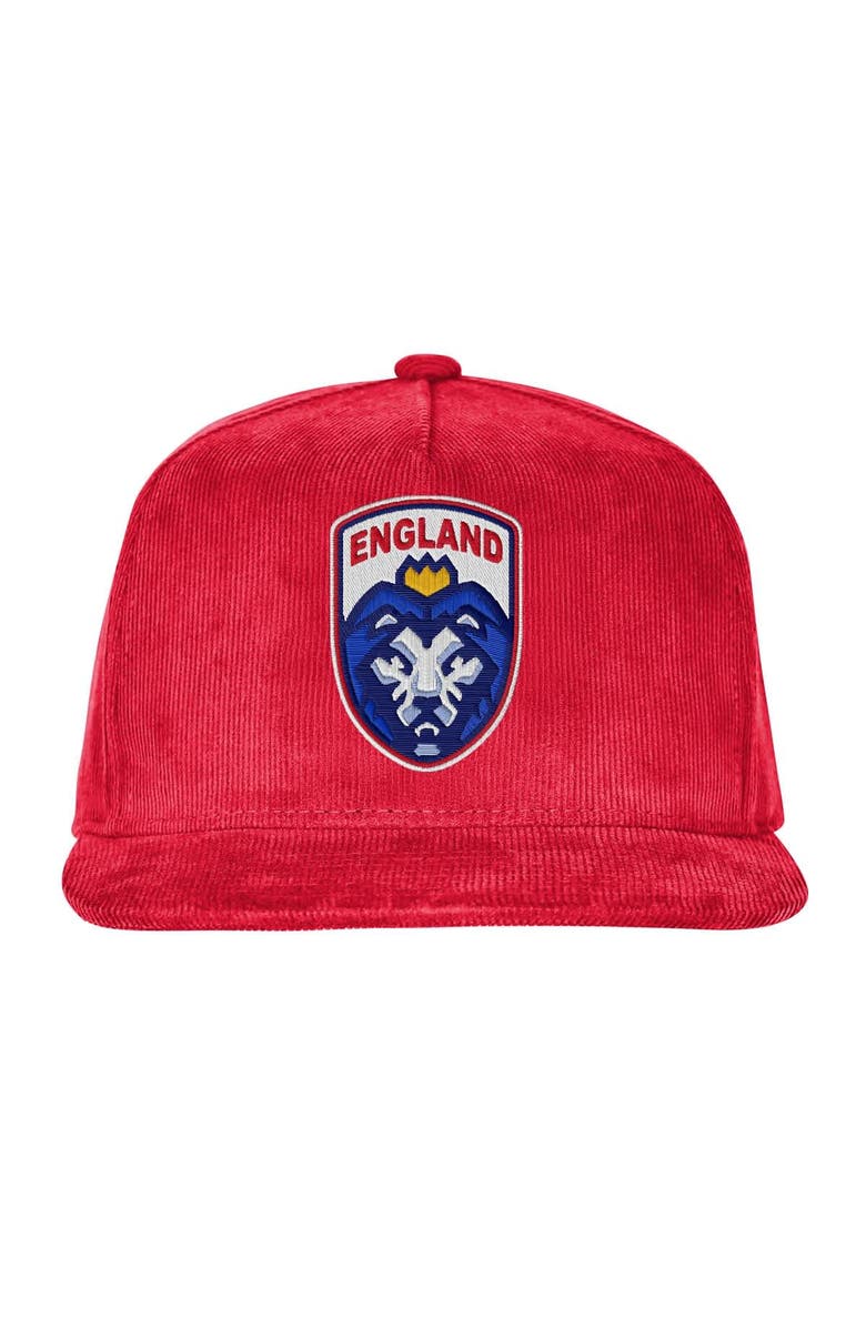 Outerstuff Men's Outerstuff Red England National Team FIFA World Cup 2026 Corduroy Snapback Hat, Alternate, color, Red